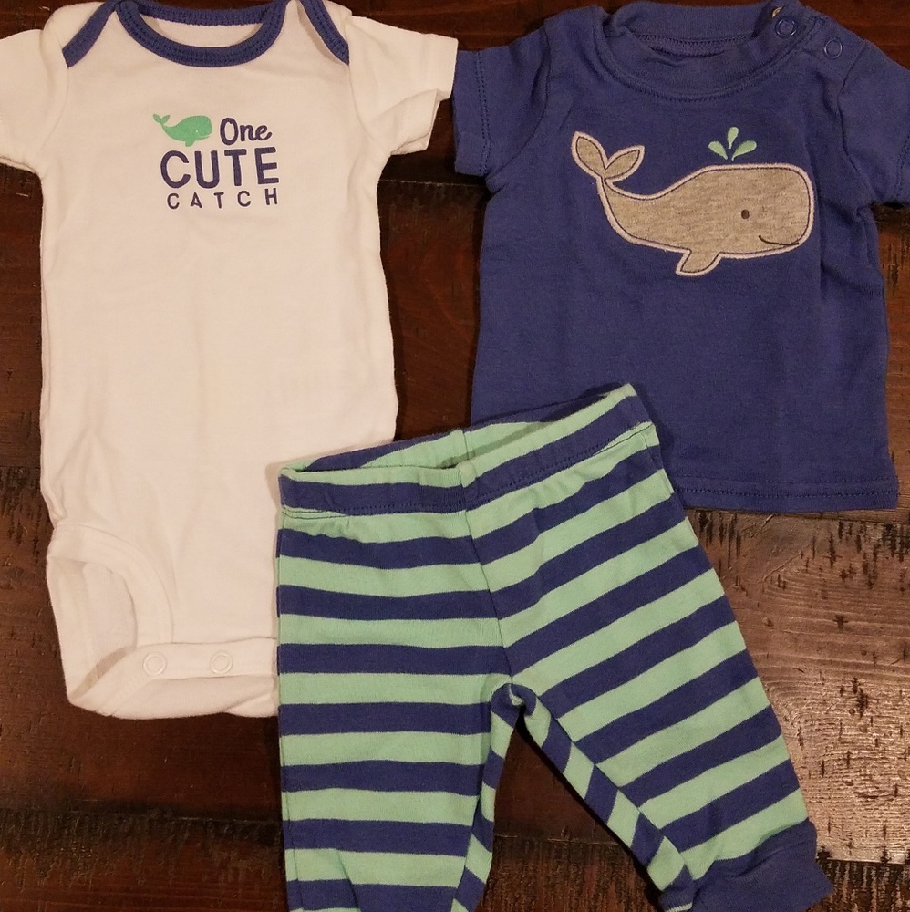 Whale themed 3 piece outfit
